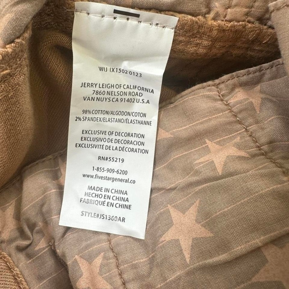 NWT FiveStar General Cargo Shorts Womens 7/28 Tan Brown Flex Side Pockets Mid - Picture 7 of 7